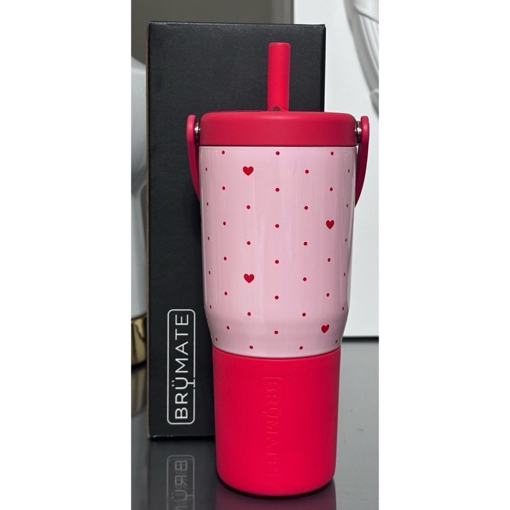 BruMate RESA 25oz VALENTINE’S RED HEARTS Straw Tumbler, BE‎ MINE